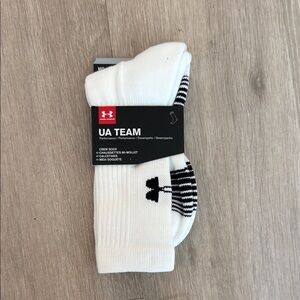 New Under Armour Team Performance Crew Sock White